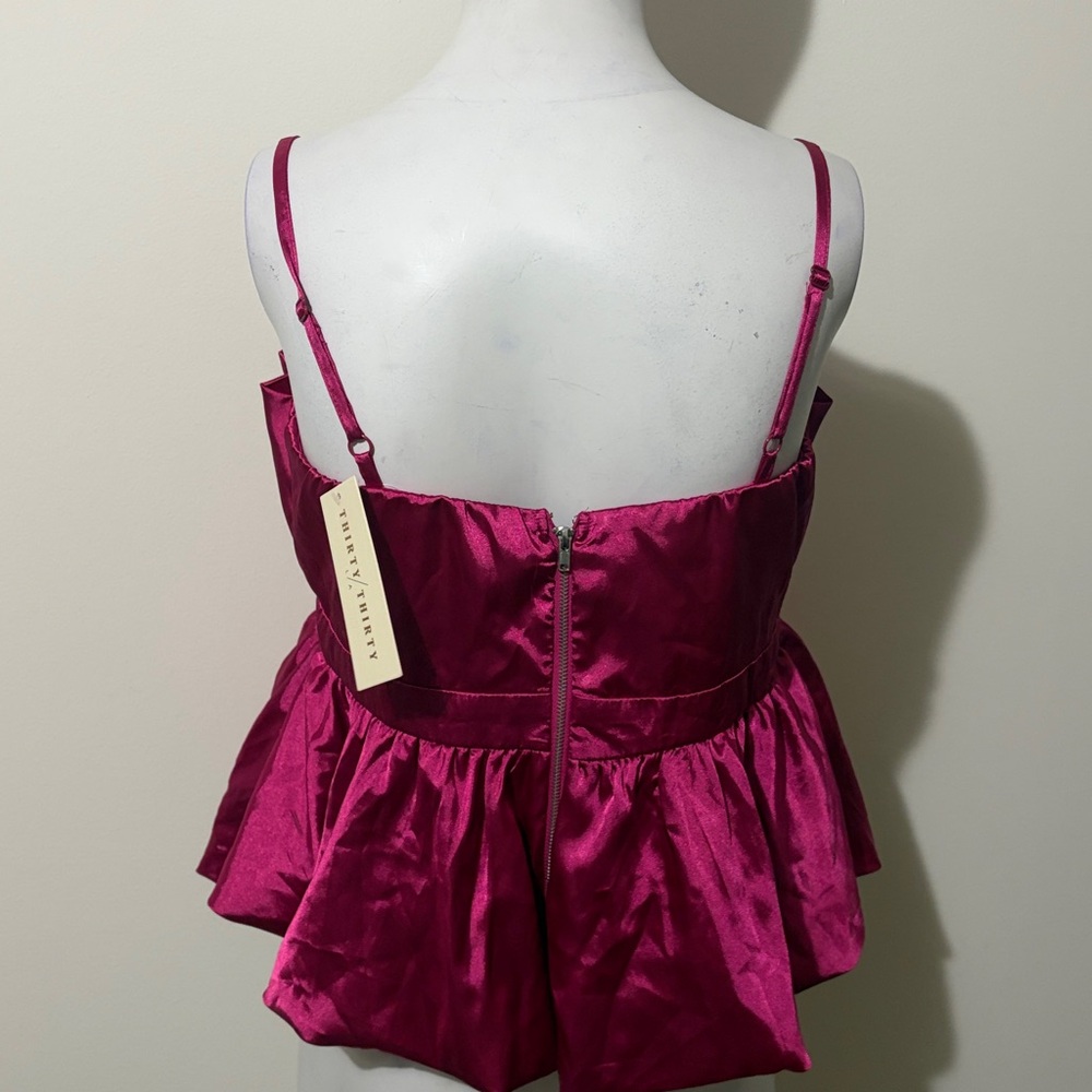 Thirty thirty Elegant Pink Satin Women's Top Size L New With Tag - Picture 3 of 9